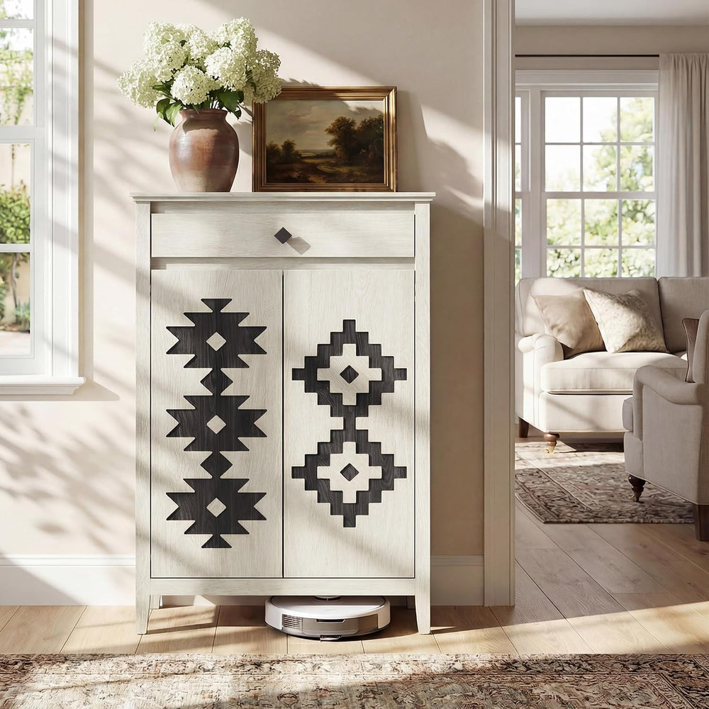 Shoe Cabinet with Drawers, Shoe Storage Cabinet with Adjustable Shelves