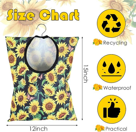 2 Pcs Sunflower Clothes Pin Bag Clothespin Bag Holder Clothespin Holder 15 X 11 - Image 2