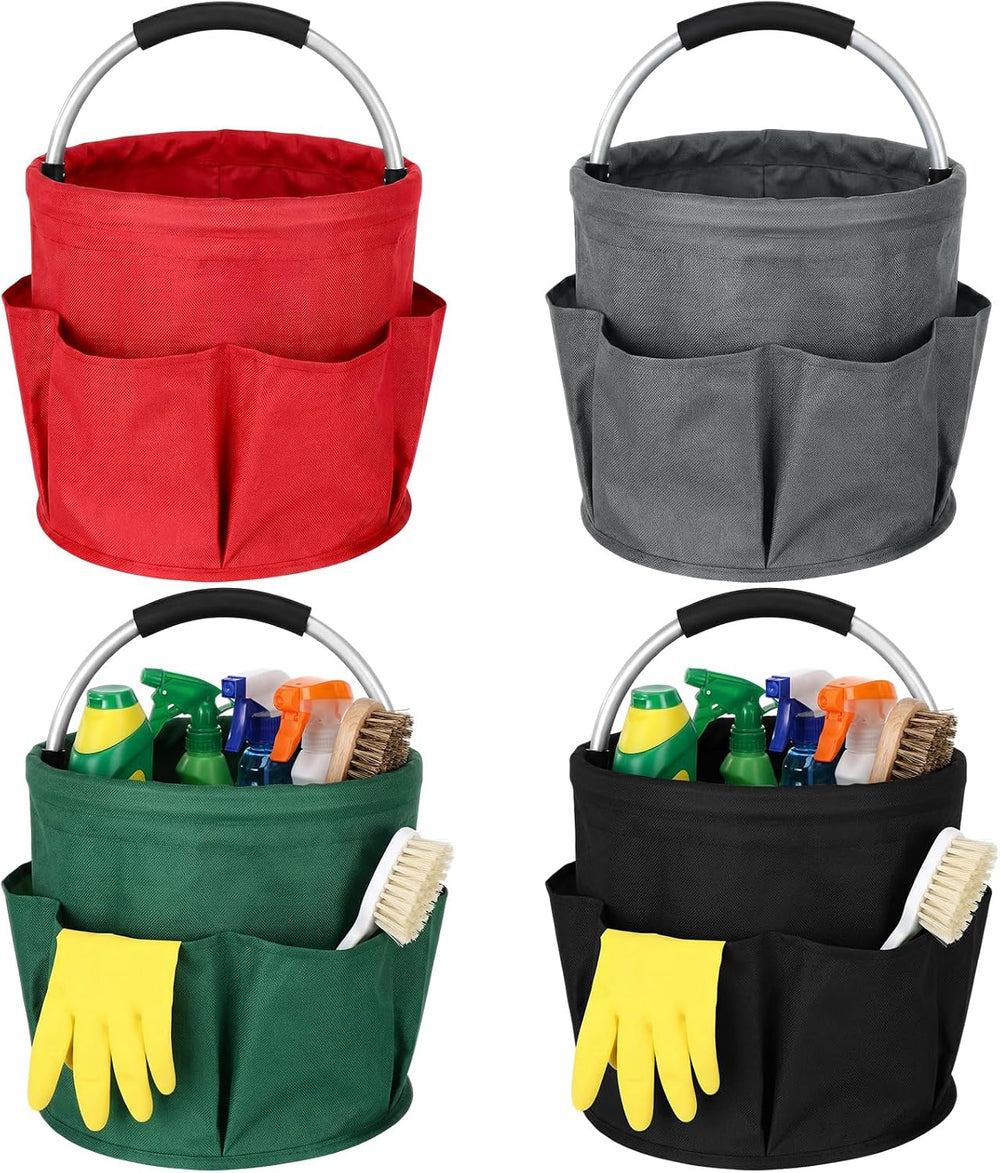 LemonRoad 4 Pack Cleaning Caddy with Handle 17L Foldable Cleaning Supplies Or...
