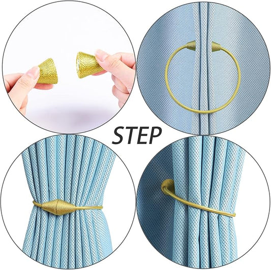 2 PCS Magnetic Curtain Tiebacks, European Style Convenient Drape Tie Backs - Image 2