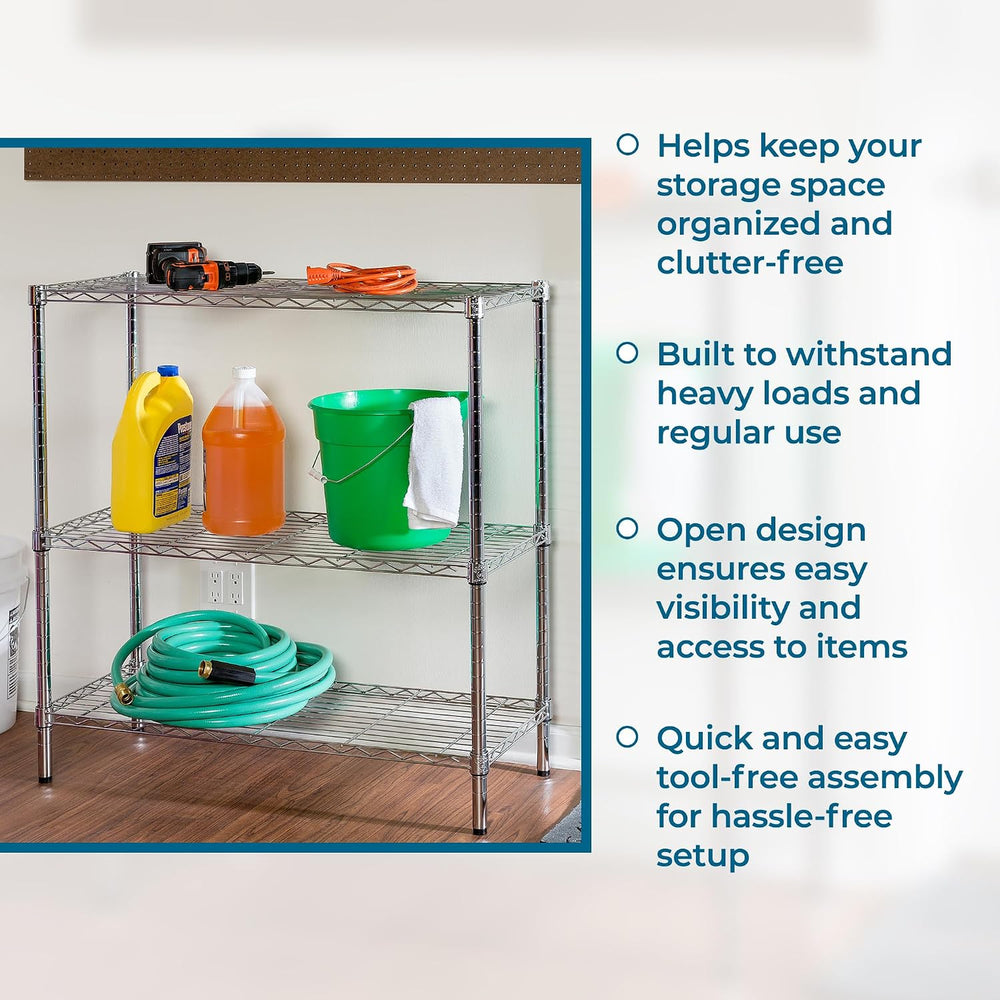 Honey-Can-Do 3-Tier Heavy-Duty Adjustable Shelf Storage Unit With 200-lb Capa...