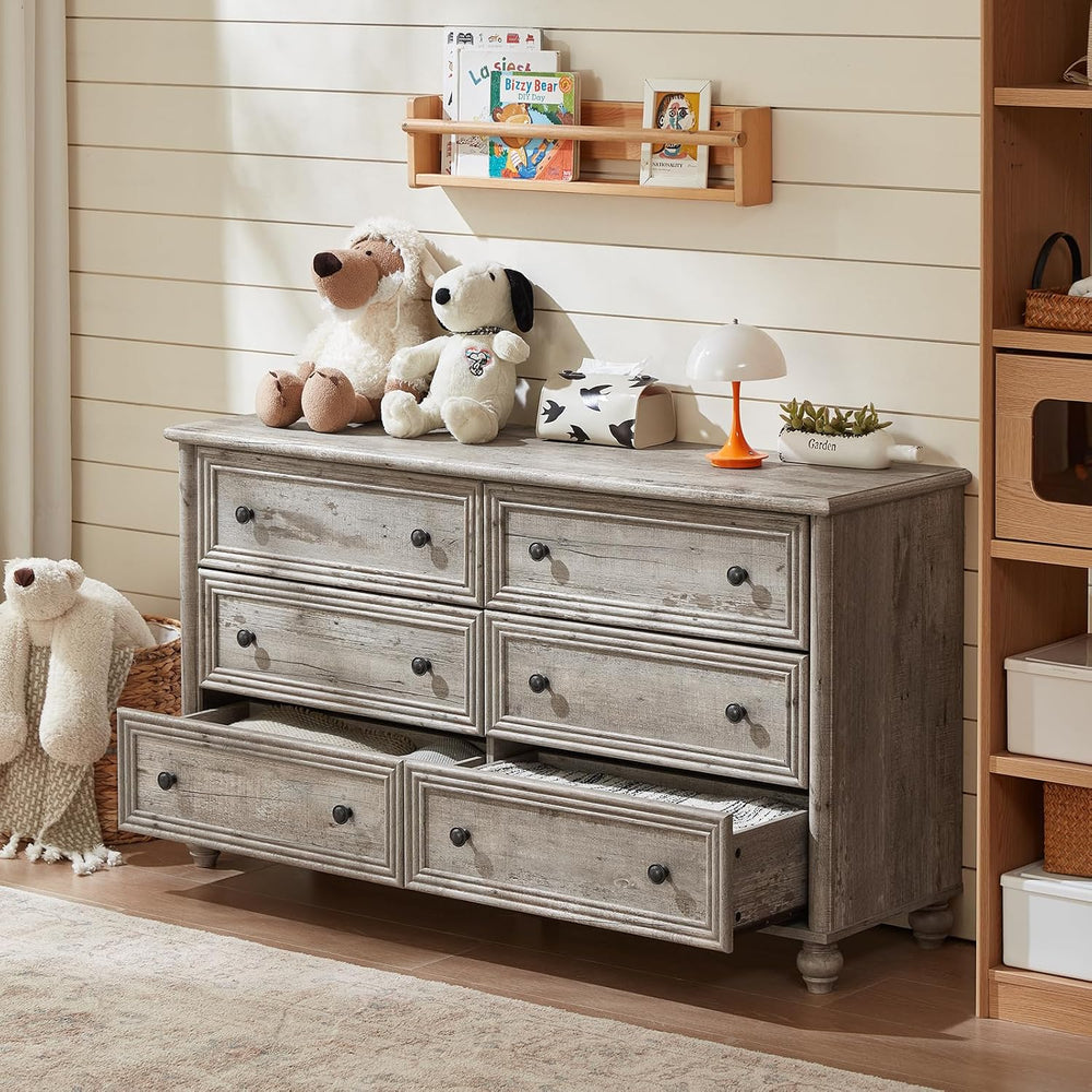 Farmhouse Dressers & Night Stand Set of 3, Wood 54'' Wide Dresser...