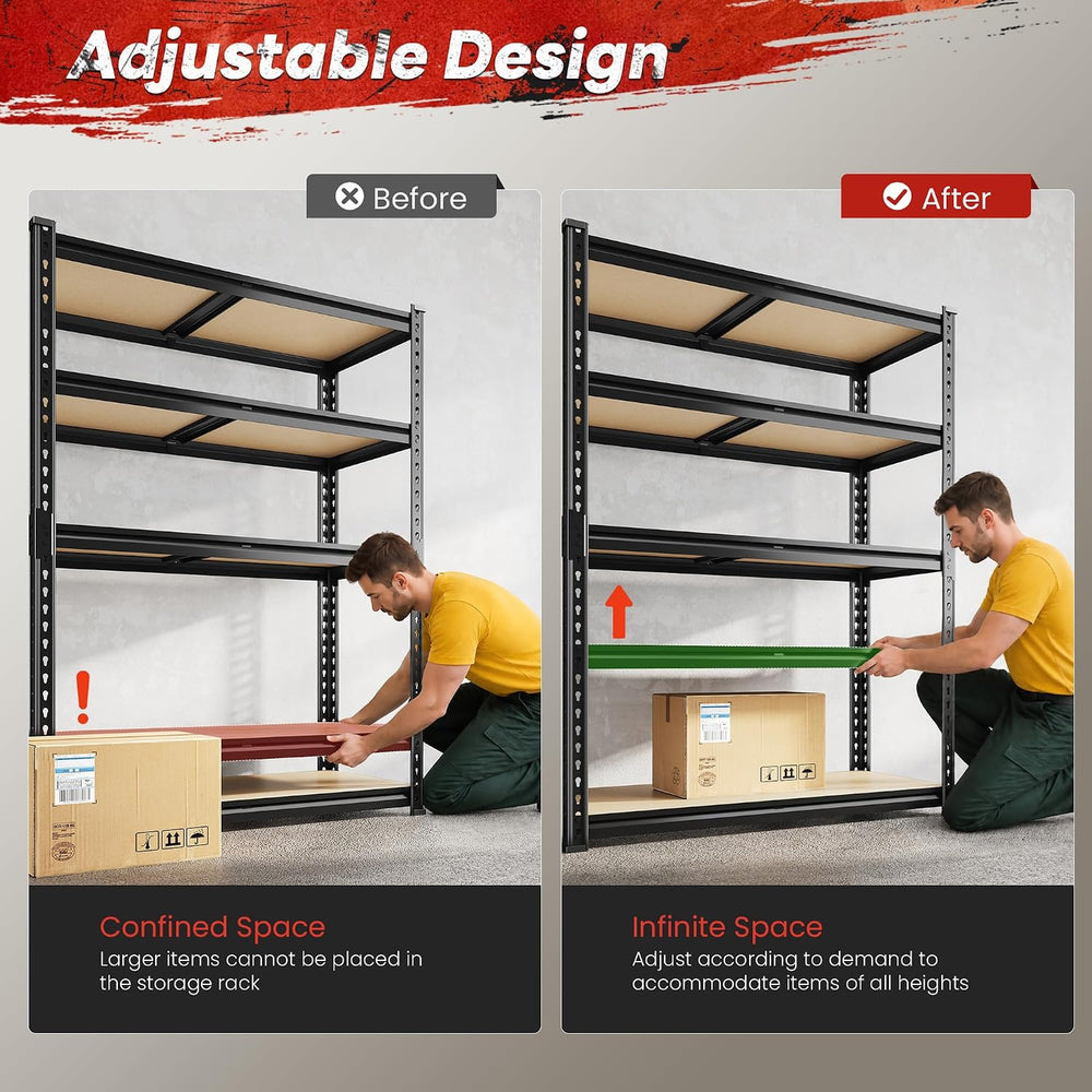 REIBII 3 Pack Garage Shelving for Warehouse, Heavy Duty Metal Shelving