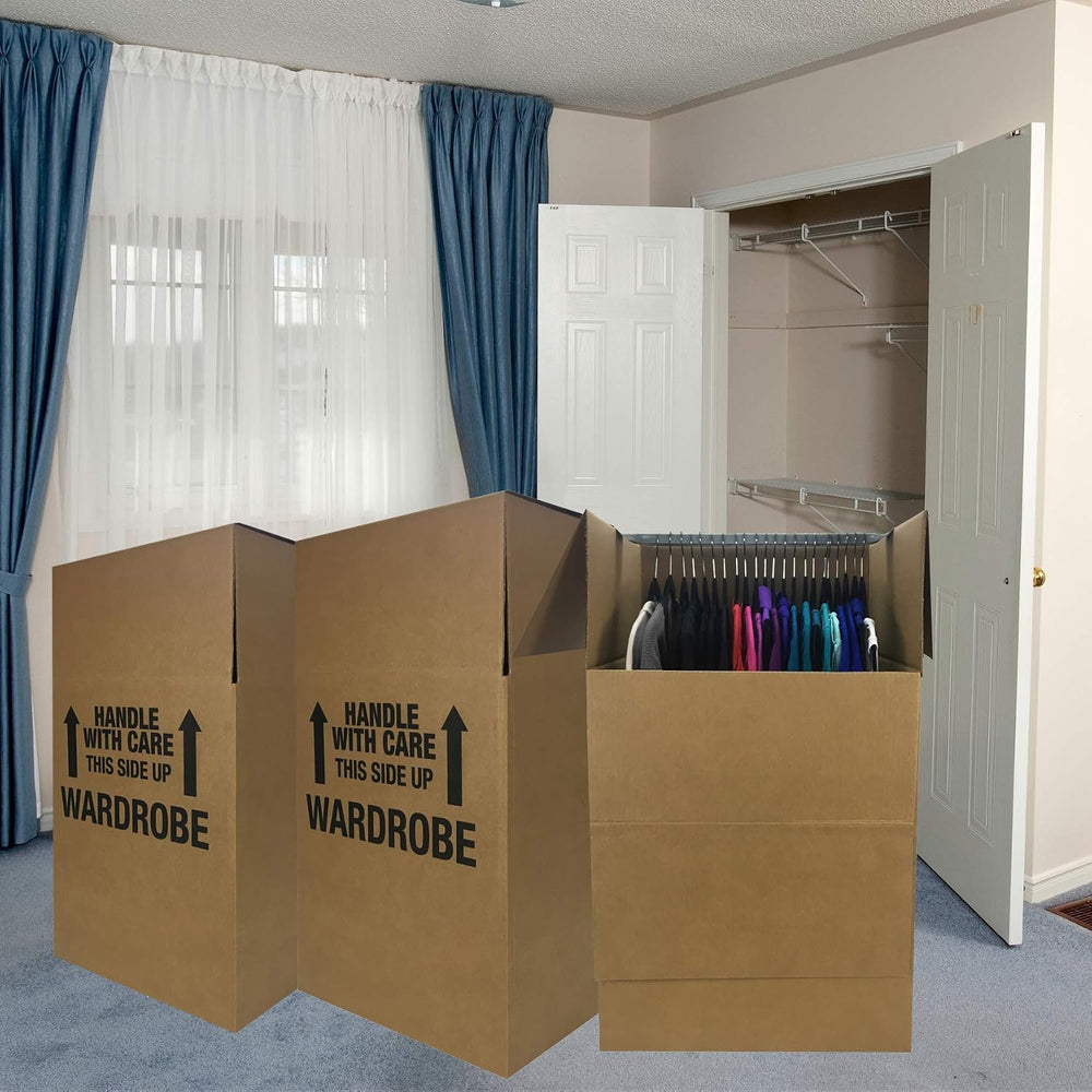 UBOXES Space Savers Wardrobe Moving Boxes With Hanger 20" x 20" x 3...