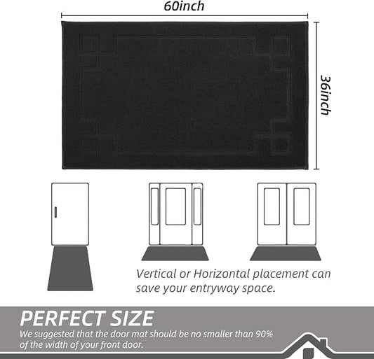 BEQHAUSE Door Mat 36" x 60", Non-Slip Door Mats Indoor Entryway Rugs Washable - Image 2