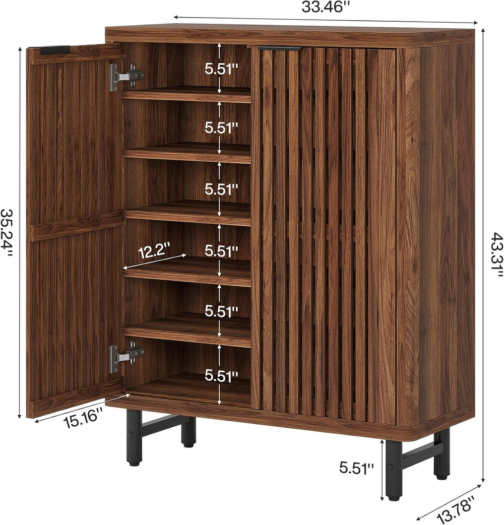 Tribesigns Shoe Cabinet with Shutter Doors