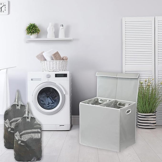 Simple Houseware Double Laundry Hamper - Image 2