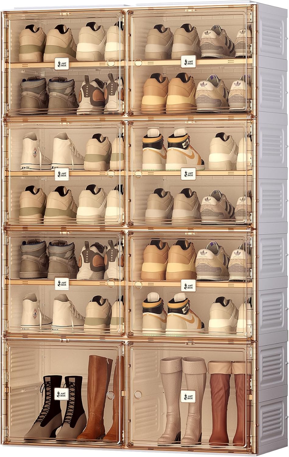 ANTBOX Portable Shoe Rack Organizer for Closet Entryway, Stackable Sneaker St...