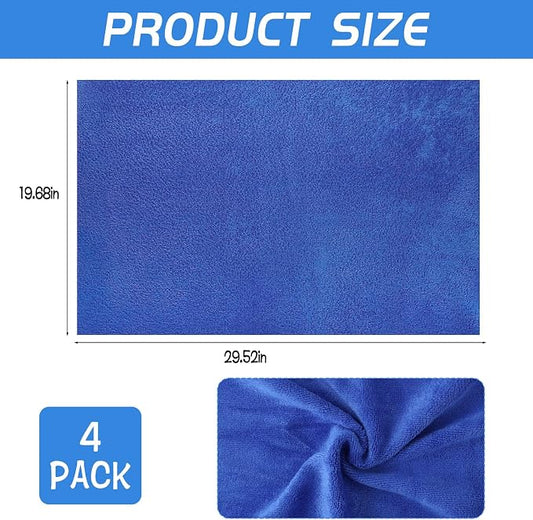 4 Pack Extra Large Microfiber Cleaning Cloths 20"x30", Lint-Free Reusable Towels - Image 2