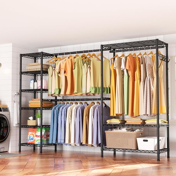 Expandable Heavy Duty Garment Rack Clothes Rack, Large Metal Closet Organizer - Image 7
