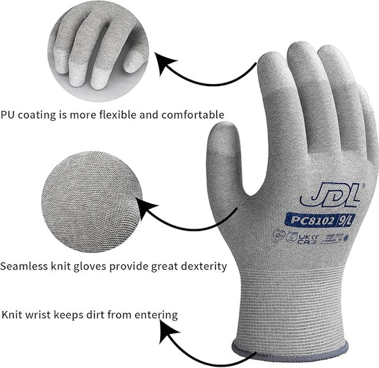 JDL ESD Work Gloves, Anti-Static Gloves - Image 2