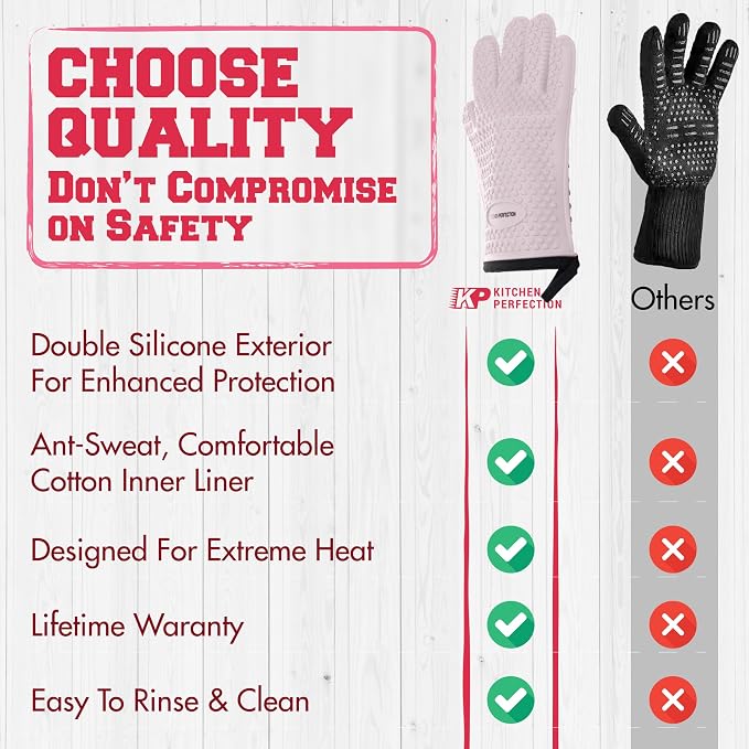 KITCHEN PERFECTION S Silicone Smoker Oven Gloves - Image 9