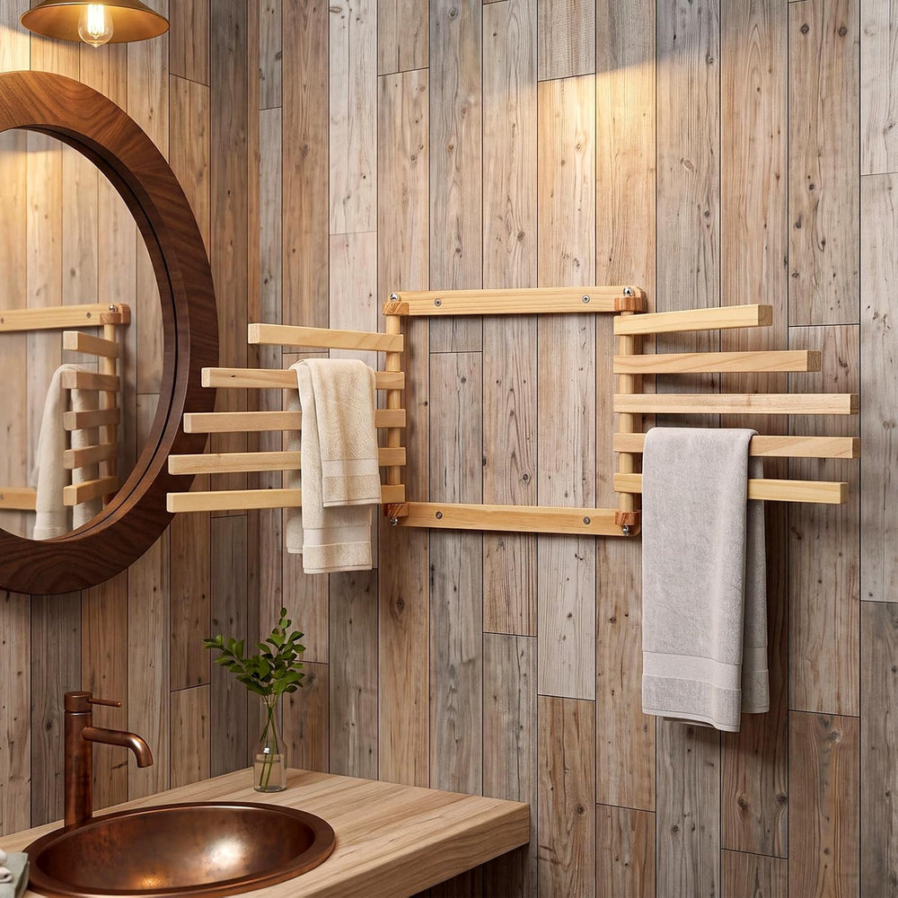 Novabright 1 Pcs Wood Foldable Wall Mounted Drying Rack, Original