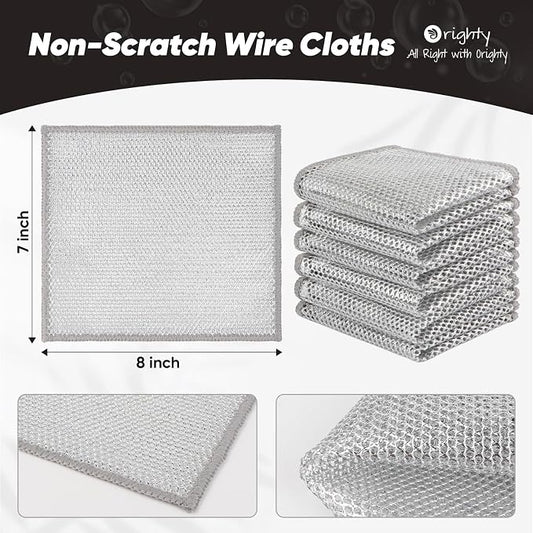Orighty 24 Pcs Multipurpose Wire Dishwashing Rag, Non-Scratch Wire Dish - Image 2