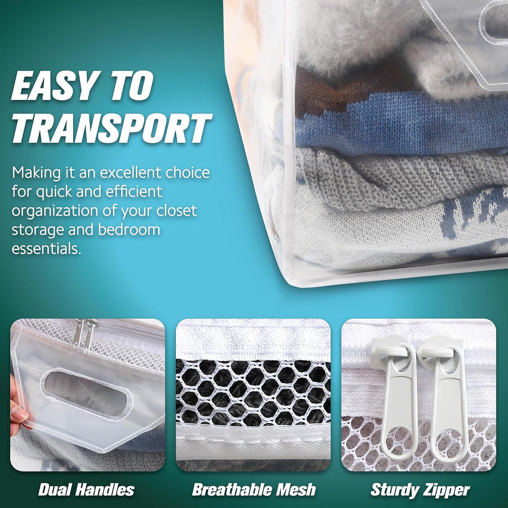 HIBAG 10 Gallon Large Storage Bag for Clothes, Zipper Clothing Storage Bag, C...
