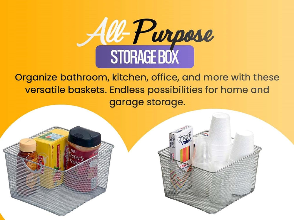 YBM Home Mesh Wire Food Storage Organizer Bin Basket with Handle for Kitchen ...