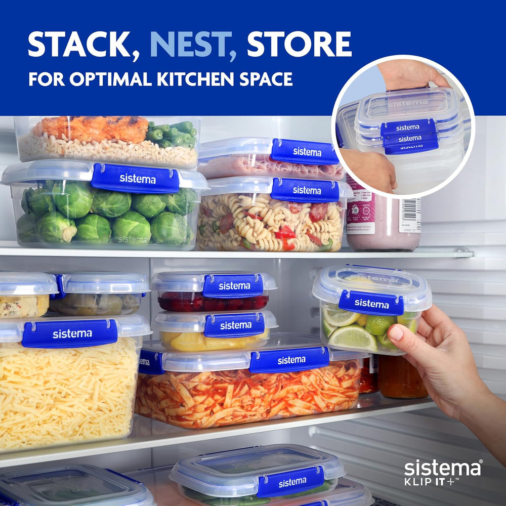 Sistema KLIP IT+ 3.35L Rectangle Food Storage Containers (3-Pack), Stackable ...