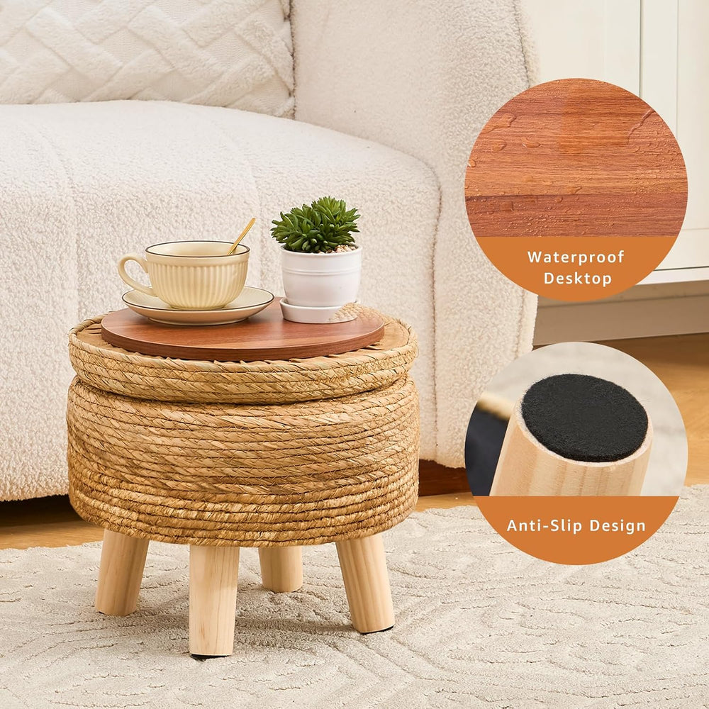 Cpintltr Storage Ottoman Poufs Handwoven Foot Stool