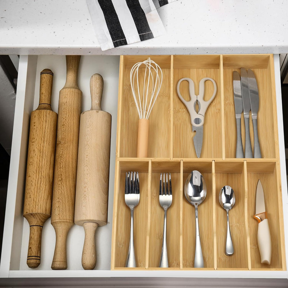 Fabsome Silverware Organizer for Kitchen Drawers, 2.5'' Deep 12.8'...
