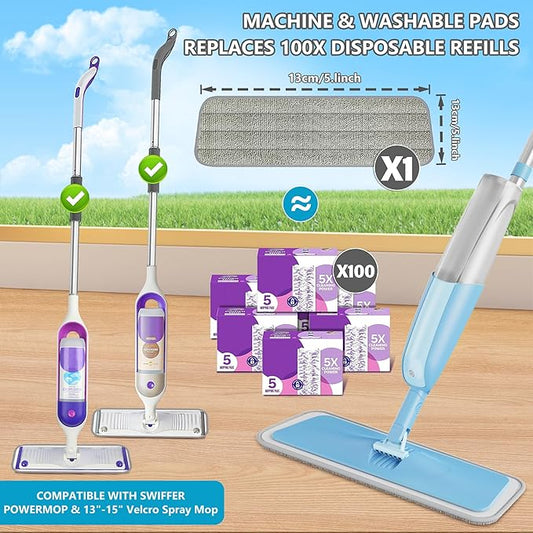 Spray Wet Mops for Hardwood Floors- MEXERRIS Microfiber Dust Dry Mop - Image 2