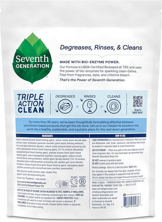 Seventh Generation Triple Action Clean Automatic Dishwasher Detergent Packs - Image 2