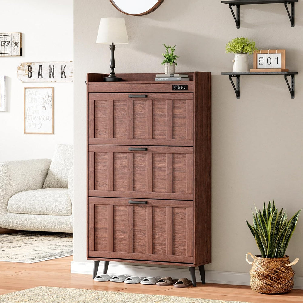 ChooChoo Shoe Storage Cabinet with 3 Flip Drawers and Deodorizer