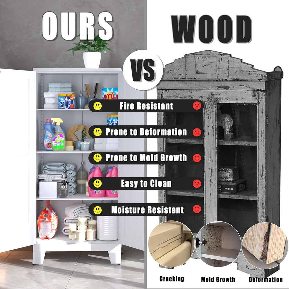 PAOFIN Metal Kitchen Pantry Storage Cabinet