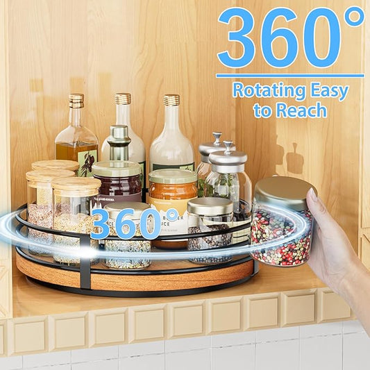 Wood Lazy Susan Turntable Organizer - Image 2