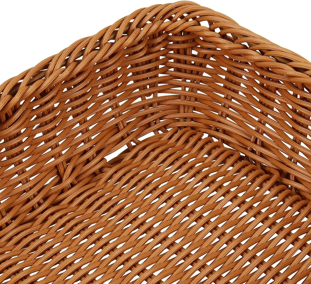 MANCHAP 3 PCS 16 Inch Poly Wicker Bread Baskets, Handmade Rattan Woven Pantry...