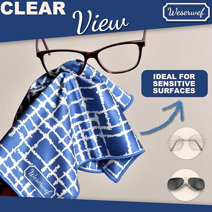 WESERWEF Design Microfiber Glasses Cleaning Cloth – Premium Cleaning Cloth - Image 6