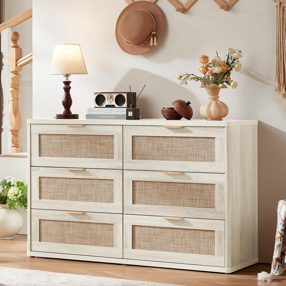 LEYAOYAO Rattan Dresser for Bedroom, 48'' Drawers Dressers
