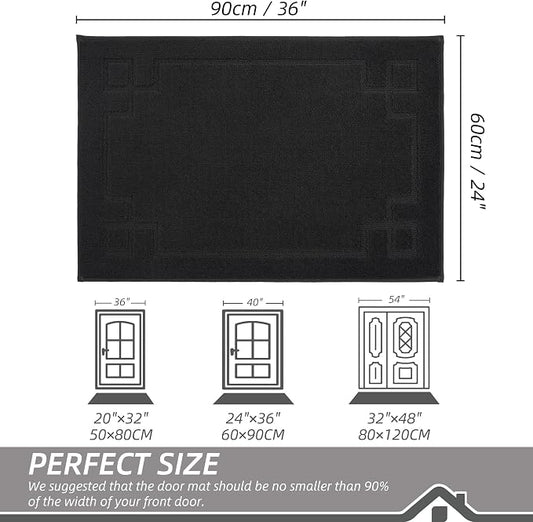 BEQHAUSE Door Mat 24" x 36", Non-Slip Door Mats Indoor Entryway Rugs Washable - Image 2