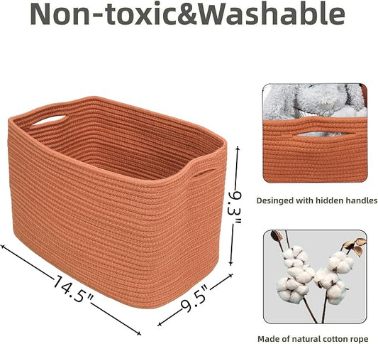 Cotton Rope storage Basket Bins Woven Basket - Image 2