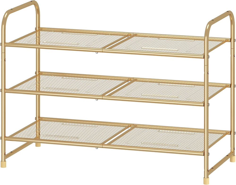 Simple Trending 3-Tier Stackable Shoe Rack, Expandable & Adjustable Shoe ...