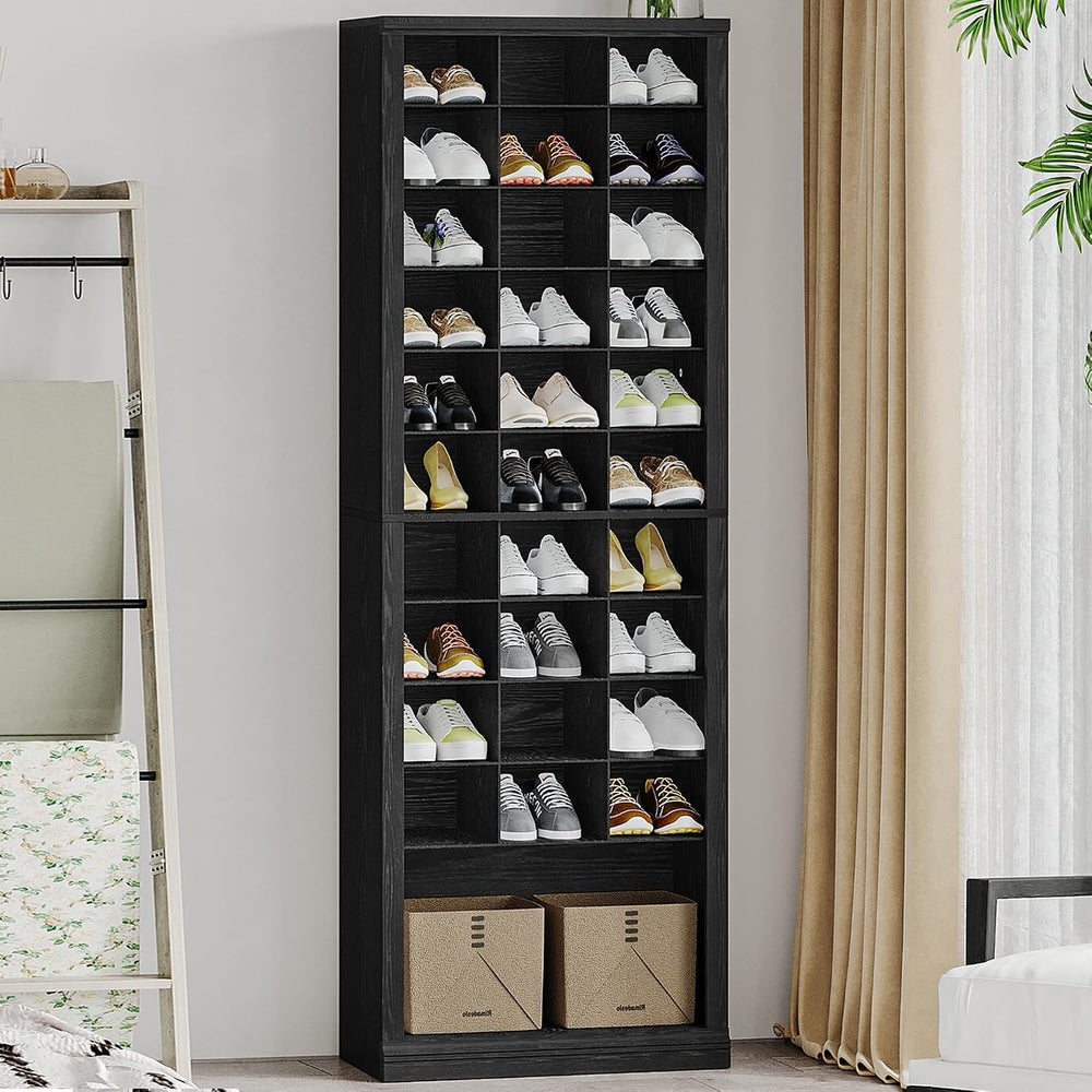 Hzuaneri 11 Tiers Shoe Storage Cabinet, Tall Shoes Cabinet with Cubby