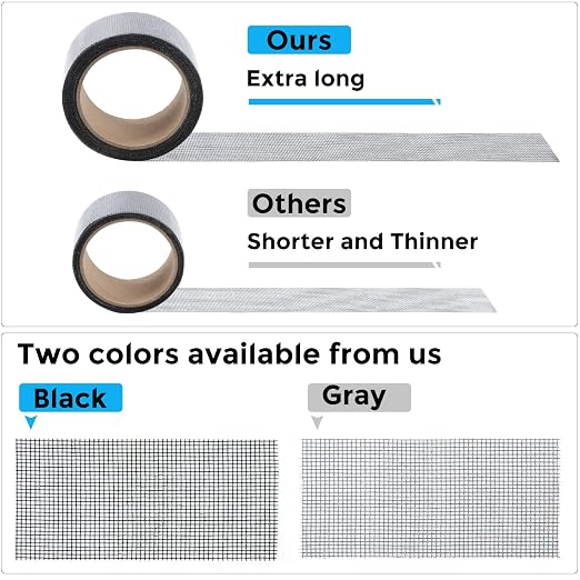 Grey Window Screen Repair Tape, 2IN X 20FT Screen Repair Kit - Image 6