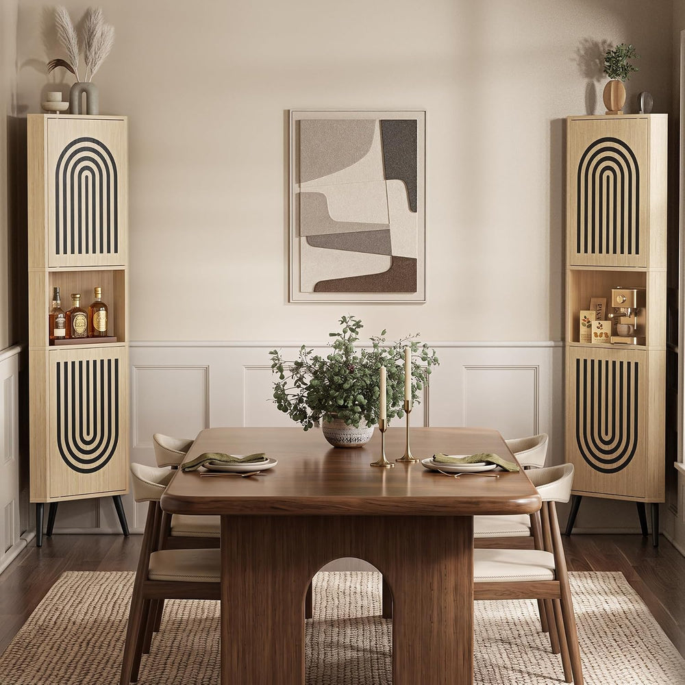 Tall Corner Cabinet, 65'' Corner Storage Cabinet with 2 Hollow Door