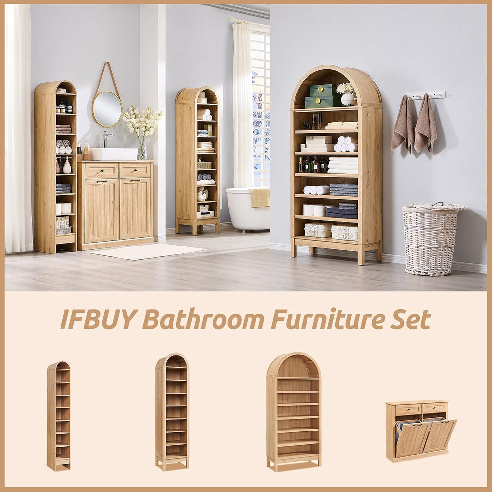 IFBUY 71" Tall Arched Shoe Cabinet, 8 Tiers Shoe Storage Cabinet, Freest...