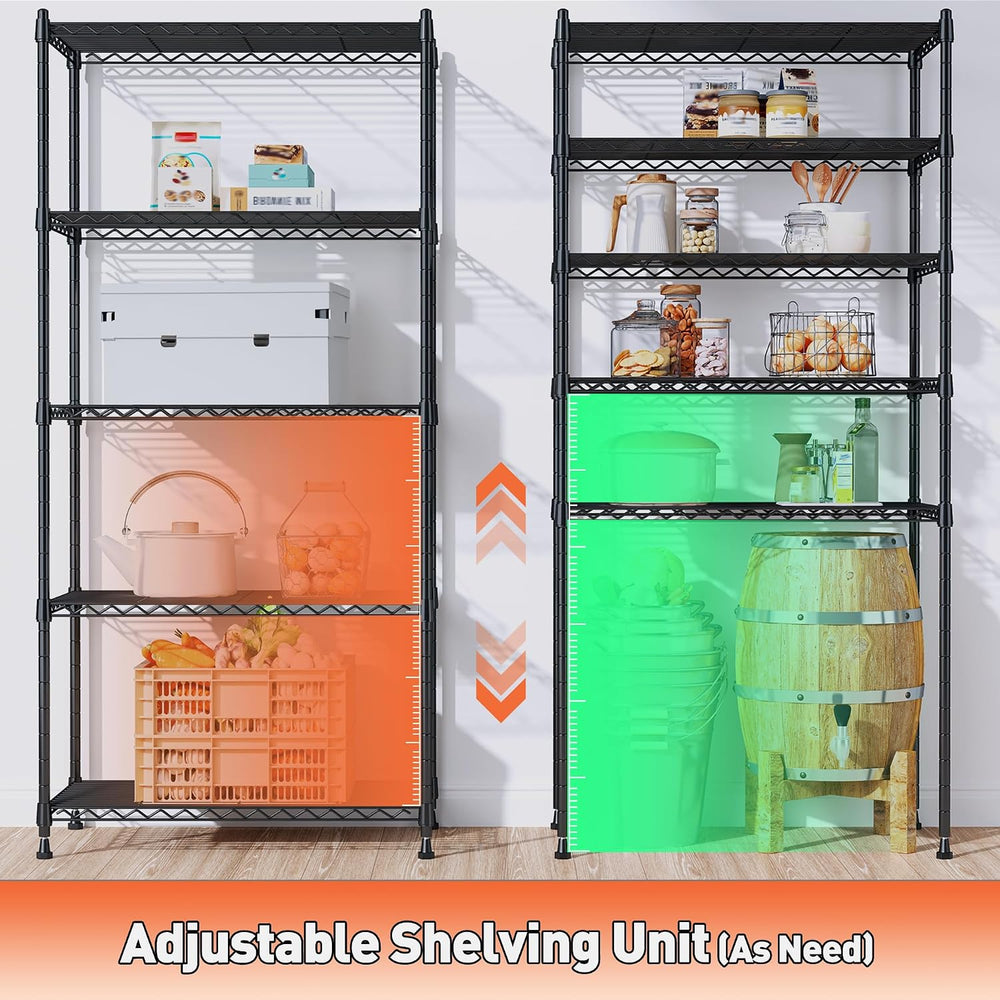 Romorgniz 5-Tier Shelf 1010LBS Storage Shelves Tool-Free Assembly,Adjustable ...