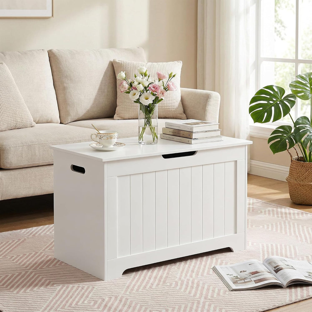 SUPER DEAL Storage Chest, 30 inches Chest Box Organizer with 2 Safety Hinges,...