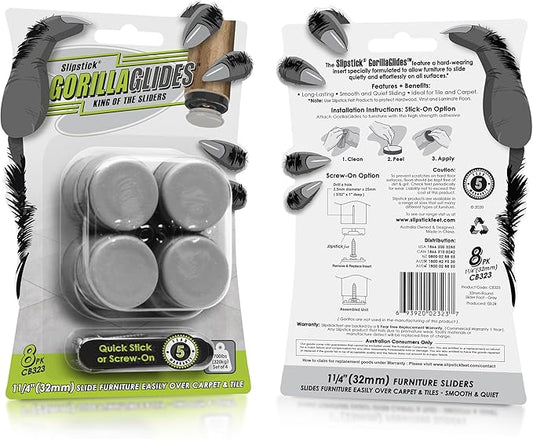 GorillaGlides CB323 1-1/4 Inch Furniture Sliders/Chair Glide Floor Protectors - Image 2