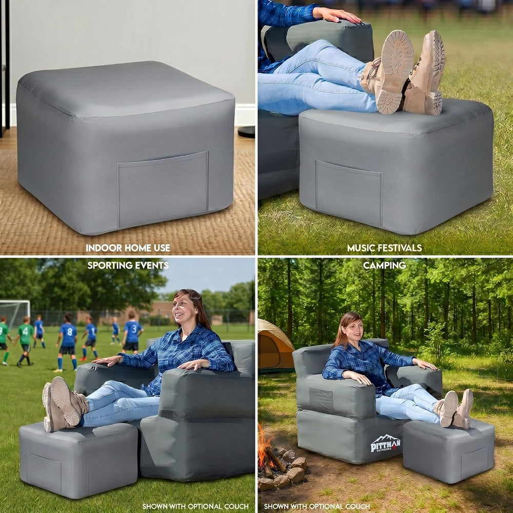 Pittman Inflatable Ottoman Foot Rest for Camping - Outdoor Pouf Ottoman is Wa...
