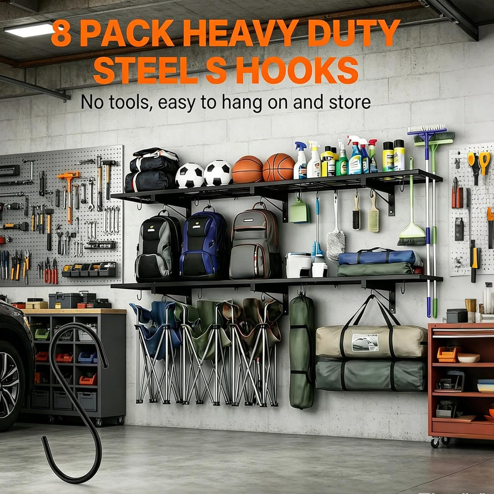 2-Pack Garage Wall Shelving, 46" × 12" Wall Mounted Floating Shelf,...