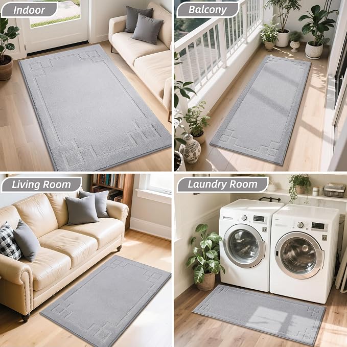 BEQHAUSE Door Mat 24" x 60", Non-Slip Door Mats Indoor Entryway Rugs Washable - Image 9