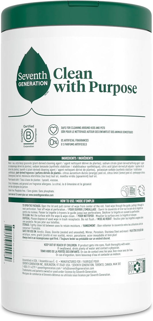 Seventh Generation Multi Surface Wipes, lemon zest scent - Image 2