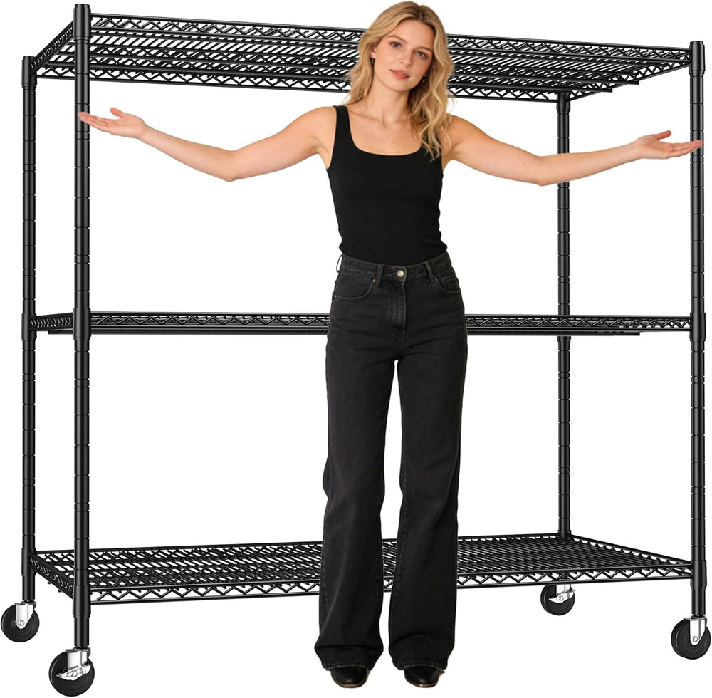 DurayLoly 1500LBS Wire Shelving Unit, 3-Tier Adjustable Garage Rack