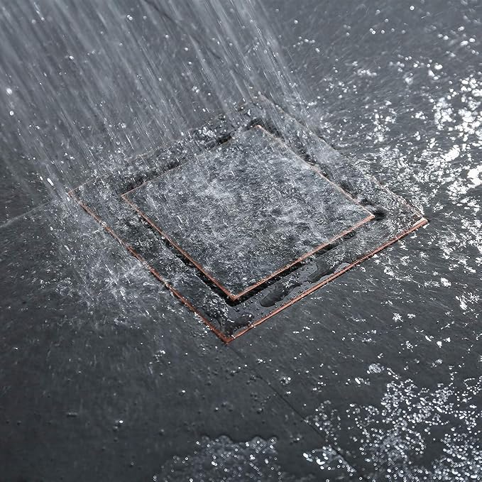 RANDOM Oil Rubbed Bronze Shower Drain Square 6 inch - Image 9