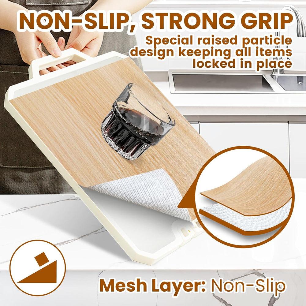 Drawer Shelf Liner for Kitchen Cabinets Non-Adhesive, Non Slip Shelf Paper Wa...