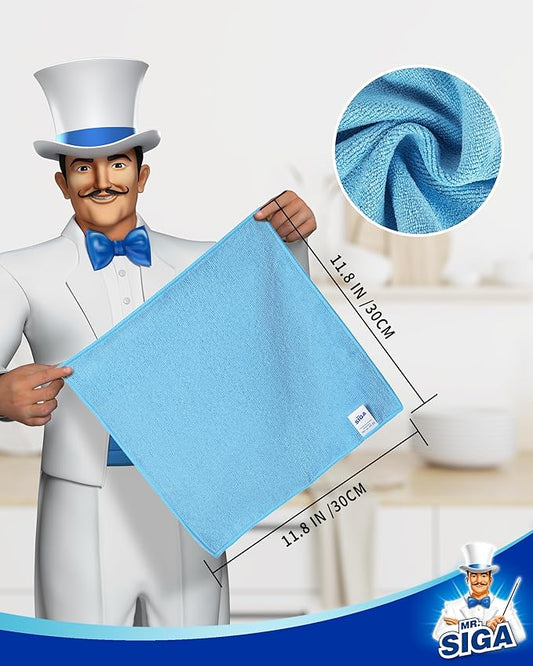 MR.SIGA Microfiber Cleaning Cloth, All-Purpose Microfiber Towels, Streak Free - Image 2