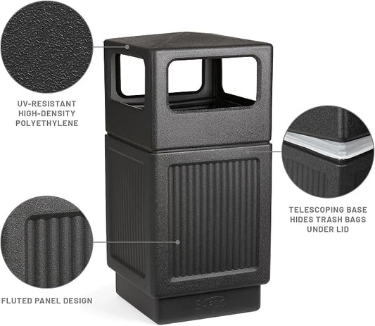 Safco Canmeleon Trash Can, 38 Gallons, Indoor and Outdoor Use, Durable & - Image 2